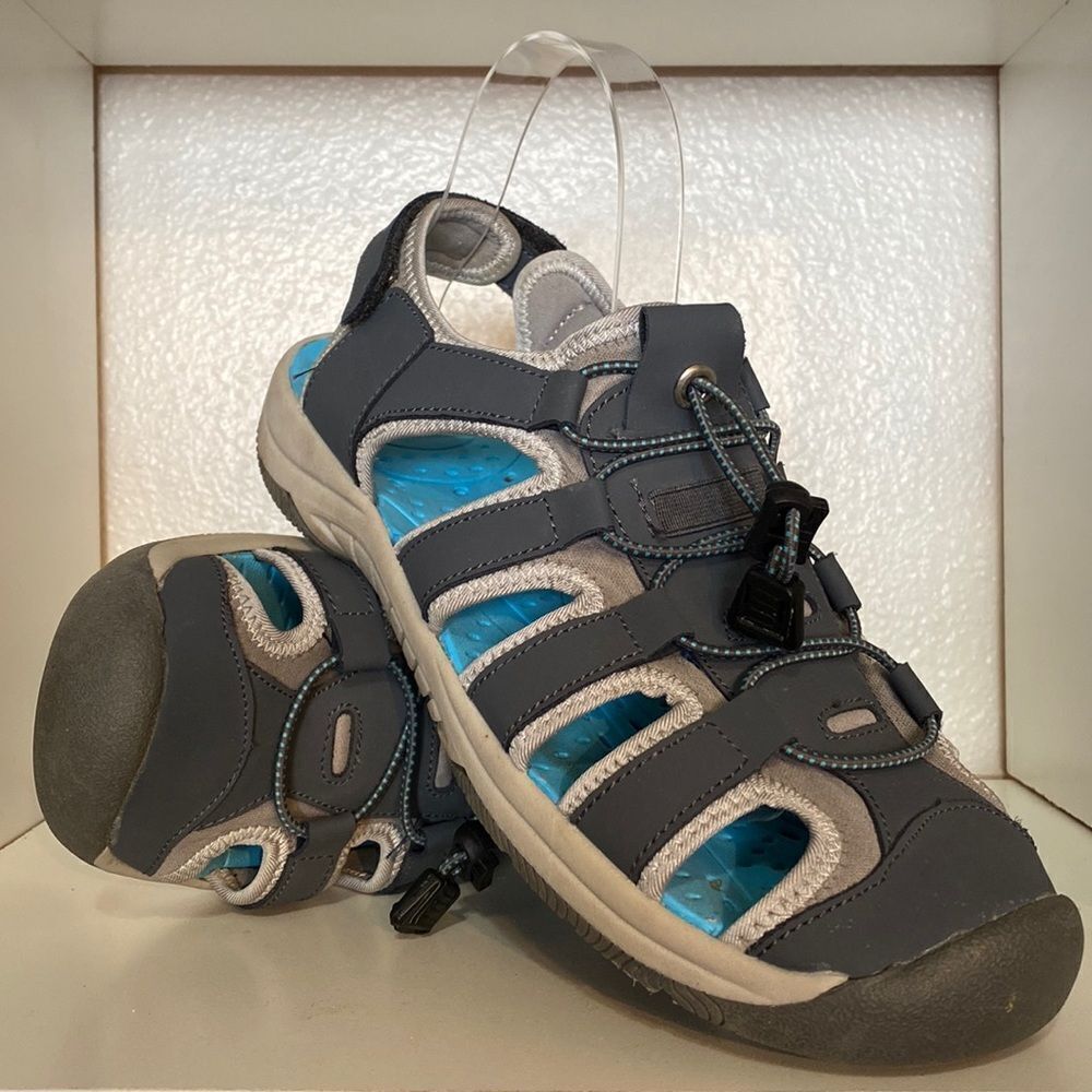 Eddie Bauer Sarah Sport Sandals Gray Blue Water Hiking Outdoor Shoes Size 10